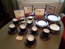 Festtagsgeschirr - Romanov Collection  Porzellan Service Kobaltblau 24 Kt. Gold
