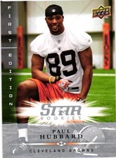 2008 Upper Deck First Edition Rookie Card # 185 Paul Hubbard, Cleveland Browns. rookie card picture