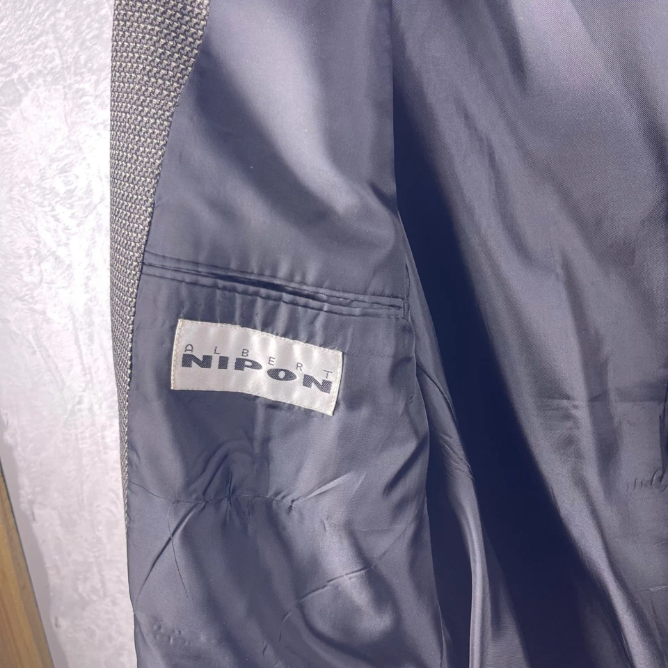 Мужская шерстяная блейзерная куртка Albert Nippon Houndstooth размер L 48 классический крой - Изображение 2 из 4