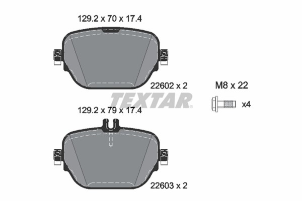 Textar Bremsbelagsatz Scheibenbremse Q+ 2260201 FüR Mercedes EQC CLS Klasse GLC-image