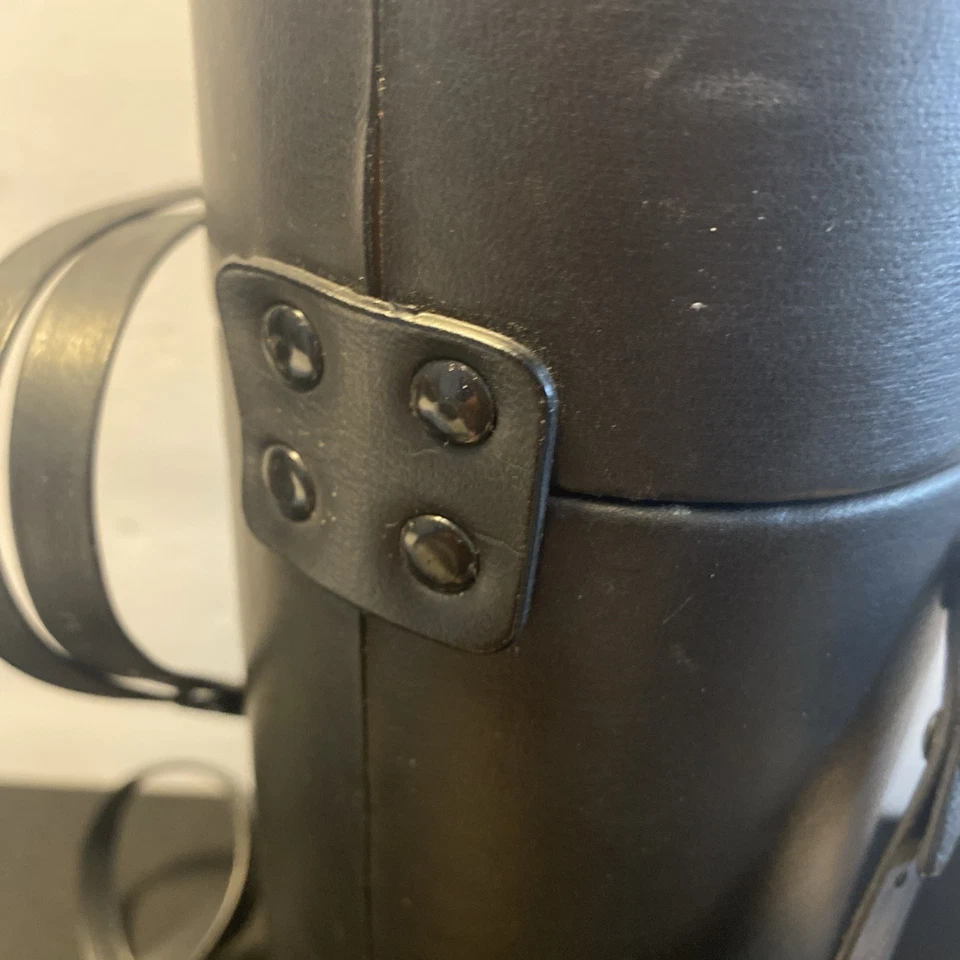 Vintage Hard Lens Case Black Leather See Picture’s For Measurements - Image 4 of 4