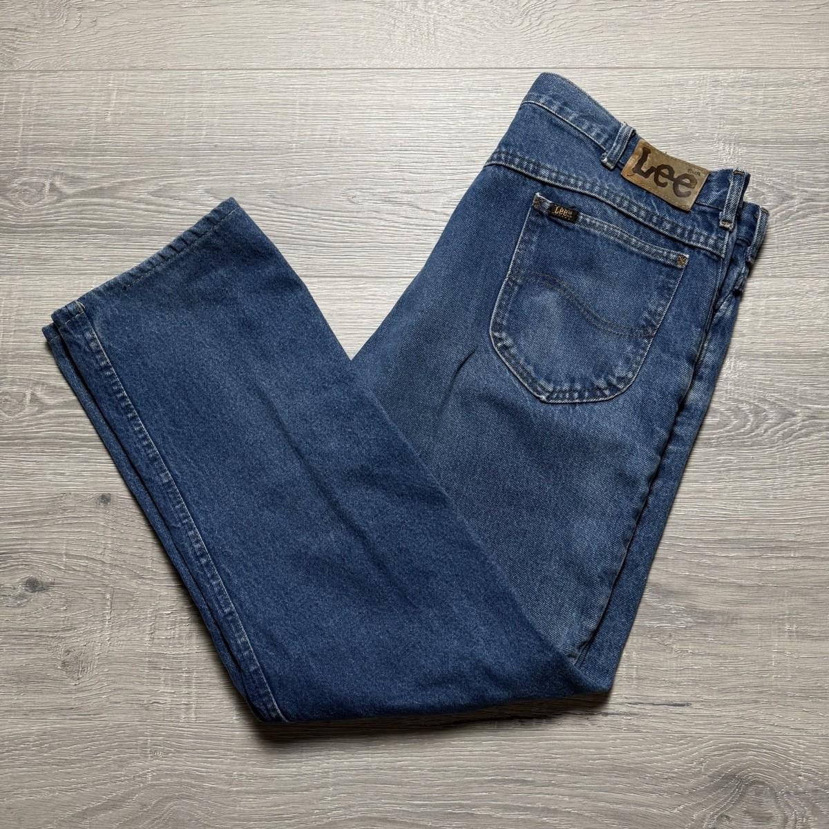 Vintage 80s Lee Riders Faded Denim Jeans Measures Size 38x30 Talon