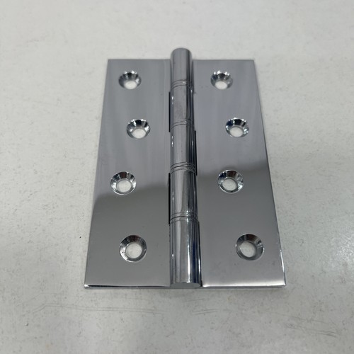 Set of 4 Heavy Duty Butt Hinges 4” Chrome Gloss Finish Steel Door Cabinet New - Picture 4 of 7