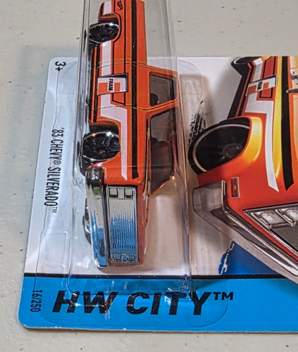 2015 HOT WHEELS '83 Chevy Silverado Fram orange HW City great card - Picture 4 of 4