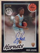 2025-26 Sion James Topps Black Rainbow RC AUTO.....08 / 10....Charlotte Hornets