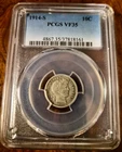 1914 S Barber Dime PCGS VF-35 90% Silver