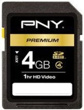 PNY 4GB Secure Digital High Capacity Class 4 Card P-SDHC4G4-GE 