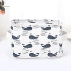 4 Pack Collapsible Mini Storage Basket Whale Pattern with White Background