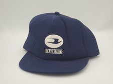 Vintage Blue Bird Embroidered Schoolbus Snapback Foam Backed Trucker Hat