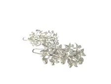 2 extra tiny small silver metal flower barrette hair clip for fine thin hair
