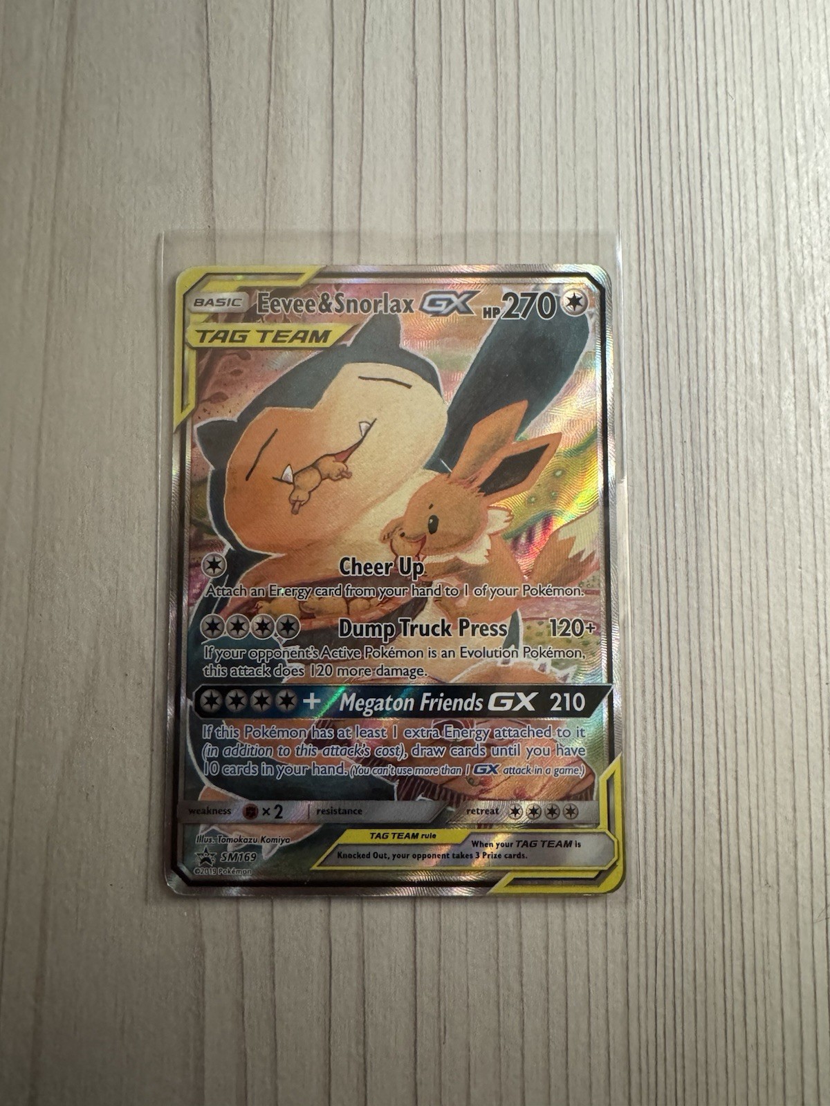 Pokemon Card TCG Eevee & Snorlax GX Tag Team Promo SM169 - NM/LP