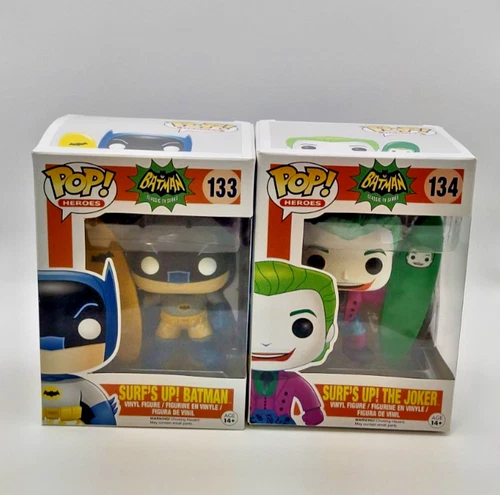 Funko Pop! Heroes Surf's Up set of 2 Batman #133 and The Joker #134