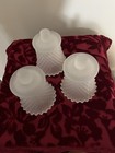 3 Home Interior White Frosted Diamond Cut Hobnail Glass Votive Peg — photo 2