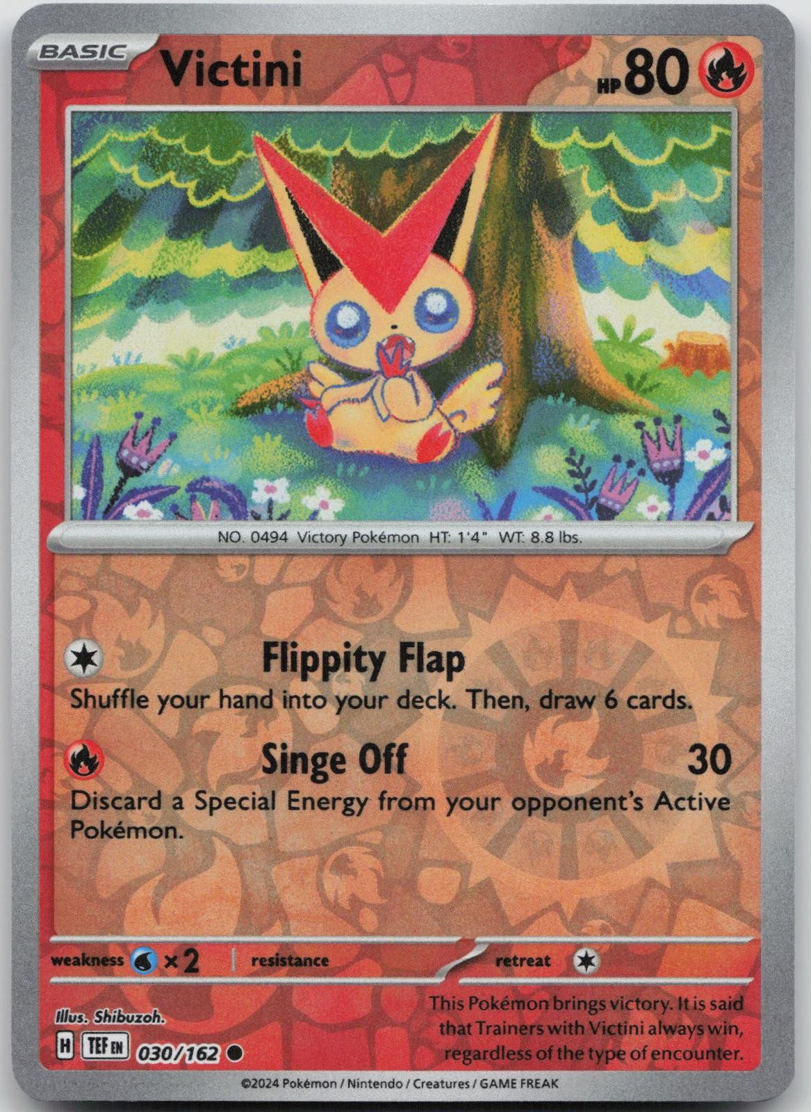 Victini 030/162 Common Temporal Forces Pokemon Reverse Holo Near Mint