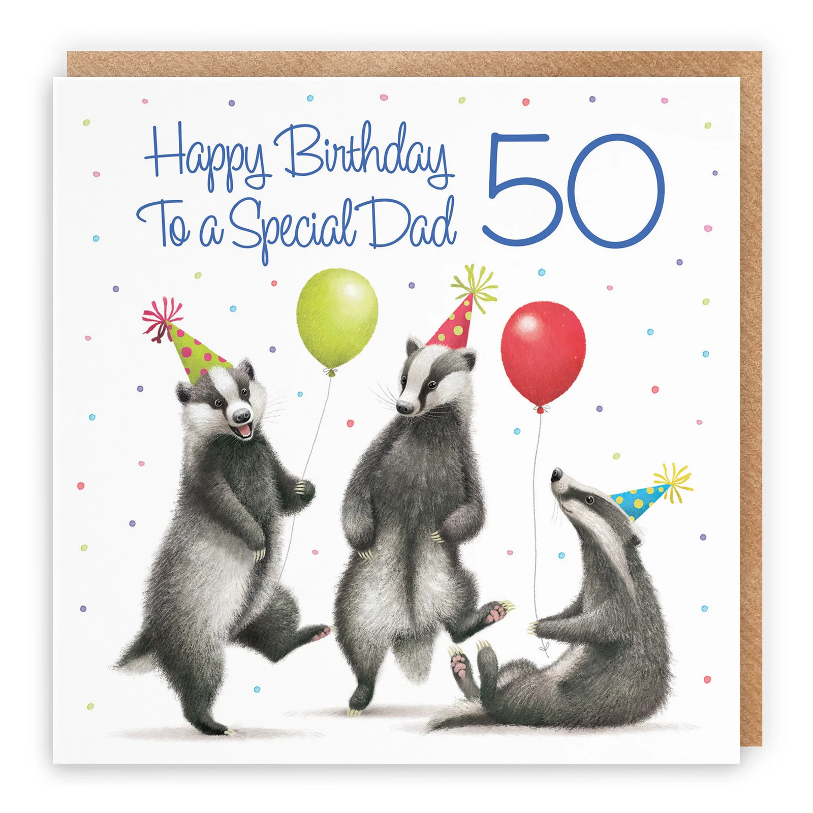 50th Dad Badgers Birthday Card Milo's Gallery