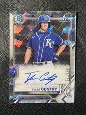 TYLER GENTRY 2021 Bowman Chrome Atomic Refractor Auto 51/100 1st