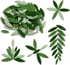 Yoption Petal Mosaic Tiles for Crafts, 200G Flower Leaf Ceramic Tiles Pieces for