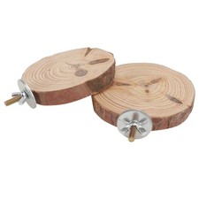 2 Pcs Birds Stand Board Pine Wood Bird Standing Gangplank Pet Supplies