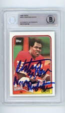 Christian Okoye IP AUTO 1988 Topps Rookie Card #363 Beckett Authenticated Chiefs. rookie card picture