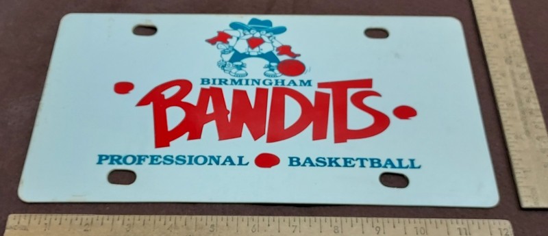 BIRMINGHAM BANDITS PROFESSIONAL BASKETBALL - novelty vinyl PLATE - listing #7740