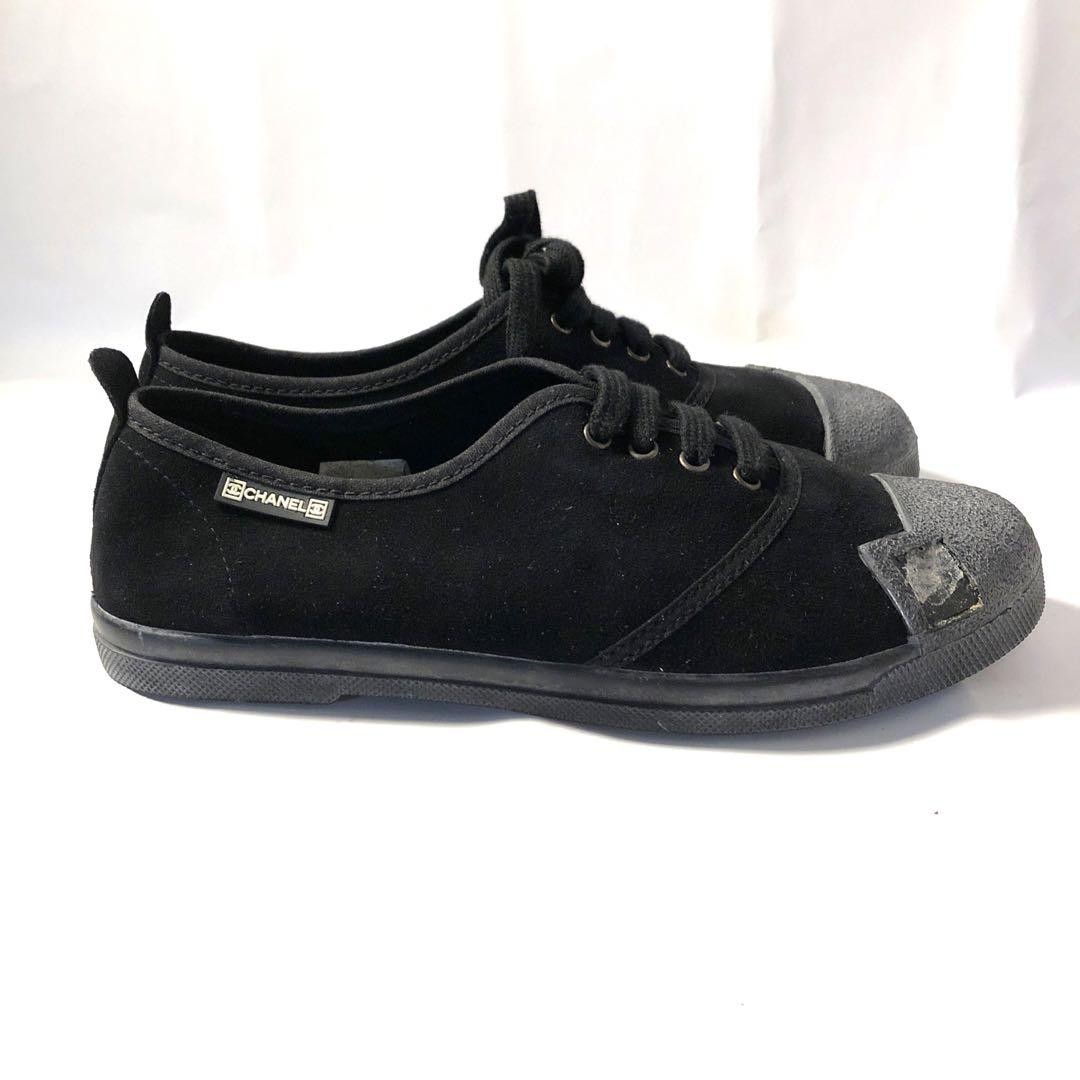 Chanel Sneakers Shoes Black X Gray Suede With Logo Size 35 US About5 For Women thumbnail 22