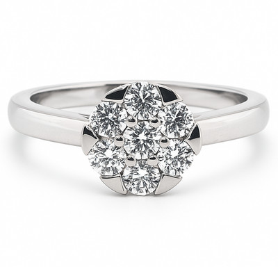 18K two-tone gold solitaire ring 750 | 0.651 ct brilliant diamonds | RG 54 | unique 