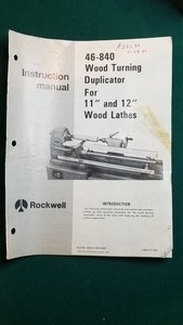 Delta 46-840 Wood Turning Duplicator Manual Original
