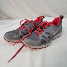 Nike Flex Trail Women’s Grey Red Athletic Running Shoes Size 7.5 (537696-006)