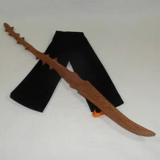16" Hand Carved Mahogany Wood DE Thorn Magic Wand Wizard Cosplay w/ Velvet Bag