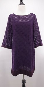 purple lace shift dress