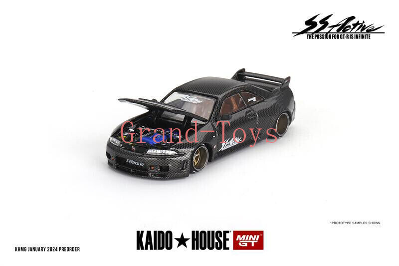 Kaido House×MINI GT 1:64 Skyline GT-R (R33) Active Carbon