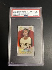 2021 Topps Allen & Ginter Chrome Mini Roberto Clemente Red /5 PSA 9 Pop 1