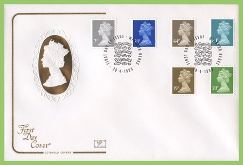 G.B. Six définitives 1999 sur couverture premier jour des Cotswolds, Windsor