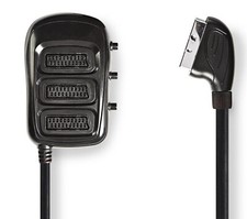 PRESA SCART COMMUTABILE 3x SWITCH ciabatta femmina cavo decoder tv lettore dvd