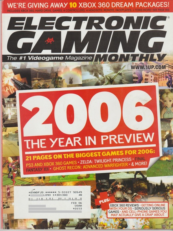 Electronic Gaming Monthly The Year in Preview 199 PS3 Xbox 360 1UP January 2006