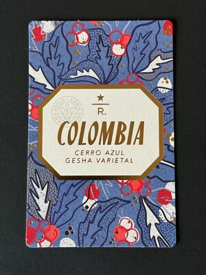 Starbucks Reserve Taster Card Colombia Cerro Azul Gesha Varietal - 2021