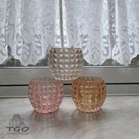 3Er Set Teelichthalter Aliza Glas Lackiert H9 D10Cm