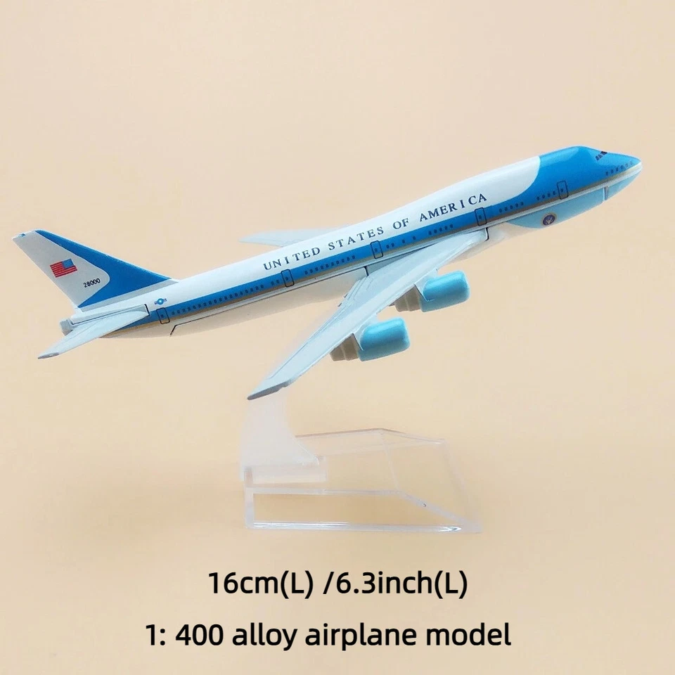 1:400 Alloy Diecast Airplane Model Collection Gift 16cm Boeing 747 Air Force One - Image 2 of 4