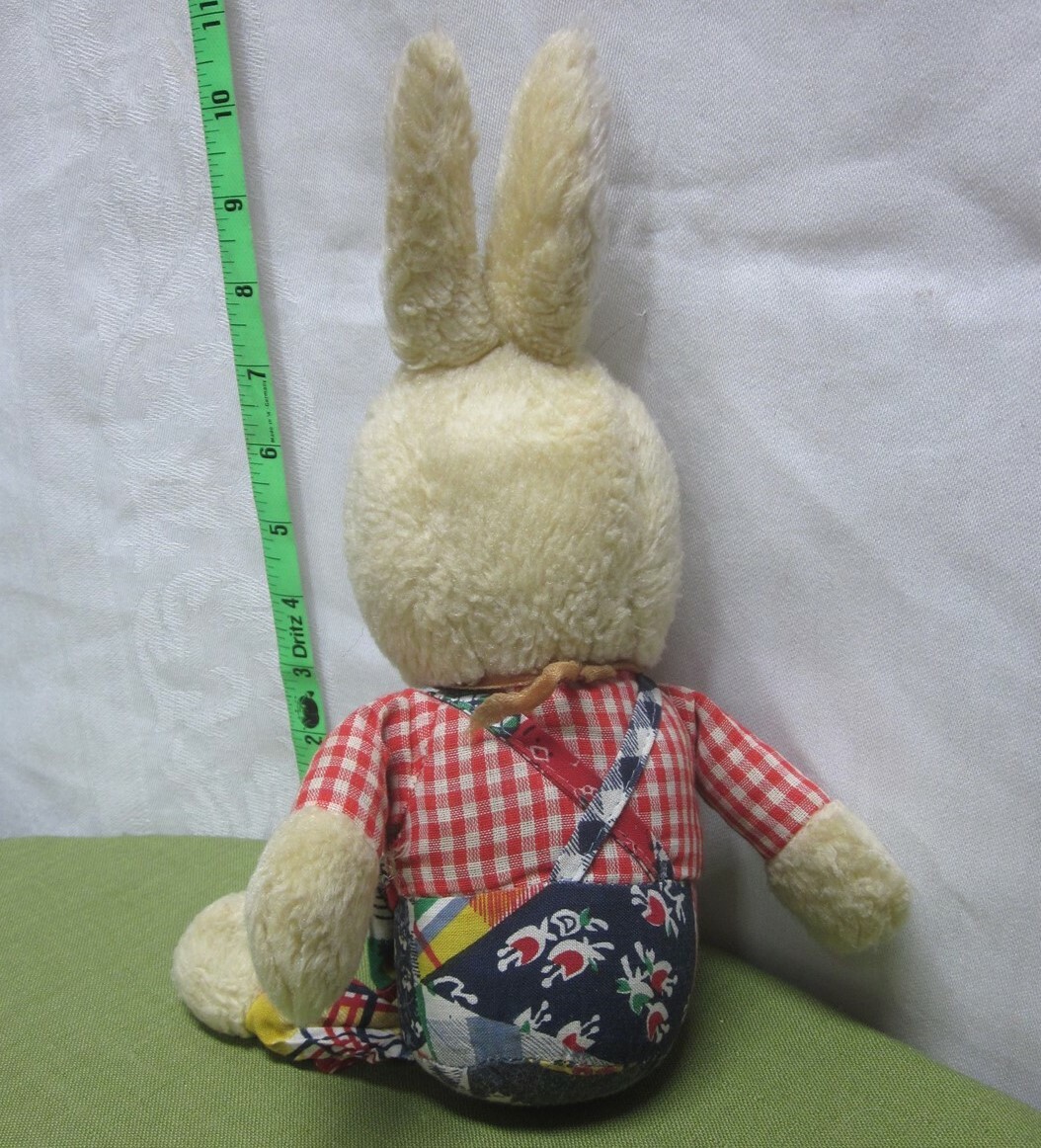 EASTER BUNNY patchwork plush doll 1970s psychedelic stuffed EASTER BUNNY patchwork plush doll 1970s psychedelic stuffed