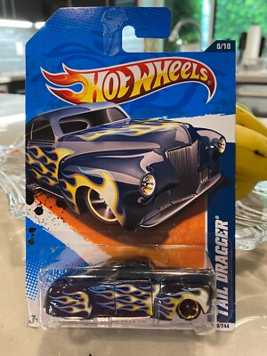 2011 Hot Wheels #98 Heat Fleet 8/10 TAIL DRAGGER Blue Variant w/Black MC5 Spokes