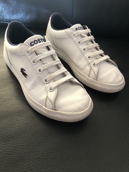 White Lacoste Trainers Junior Size 12 