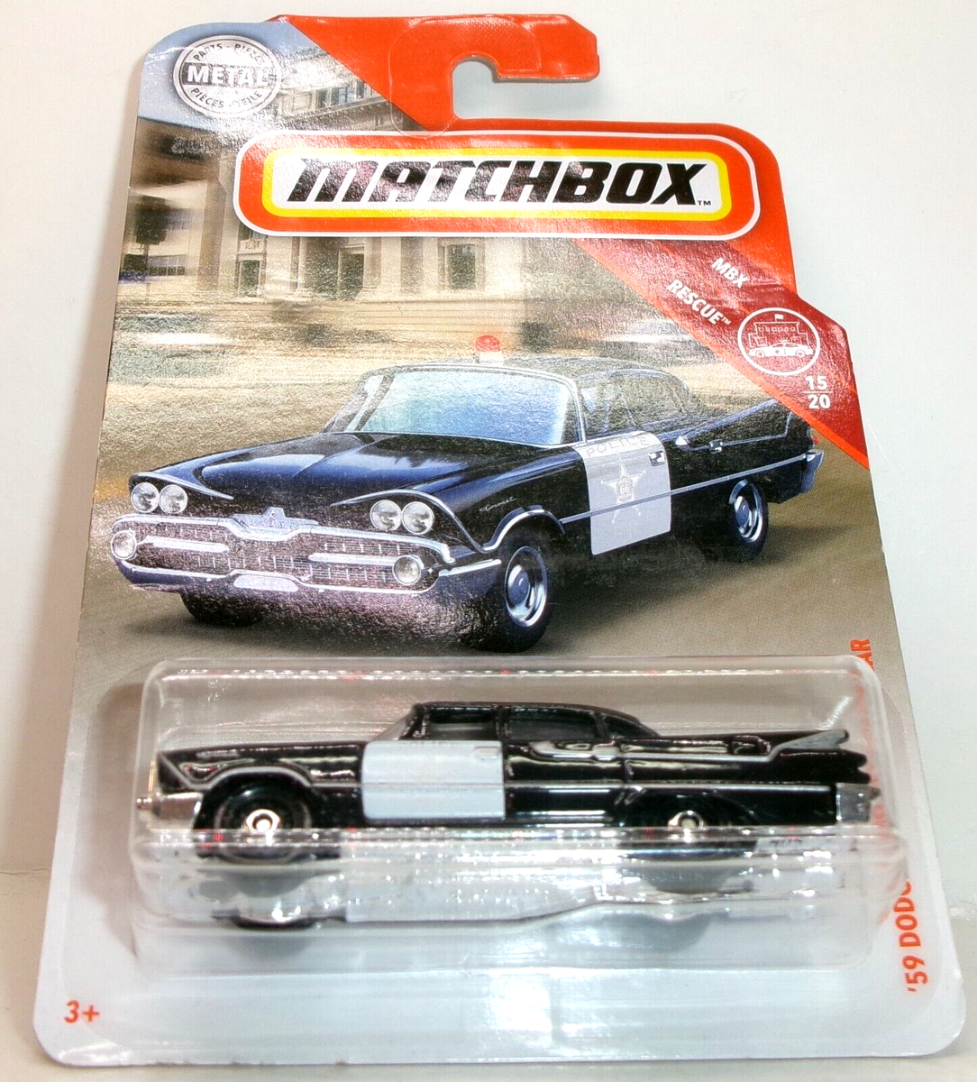 2019 MATCHBOX MBX RESCUE 15/20 BLACK WHITE '59 DODGE CORONET