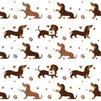 20 Servietten Dachshund Pattern Dackel Tiere Pfoten Herzen Liebesbrief 33X33Cm