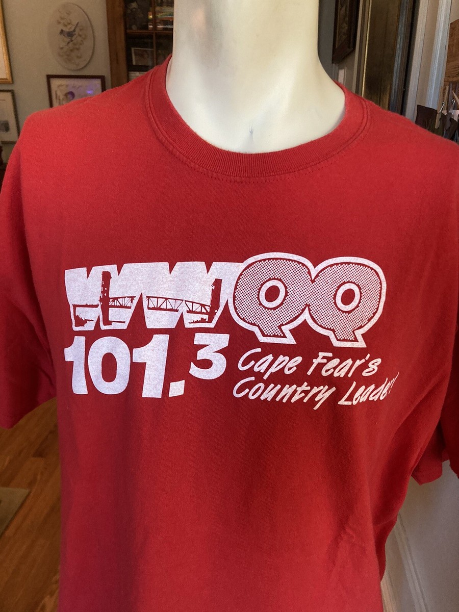 VTG Rare WWQQ 101.3 Cape Fear North Carolina Radio t-shirt 90