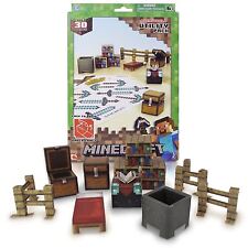 Minecraft Papercraft Overworld Deluxe Set Over 90 Pieces Steve Creeper Pig  Block