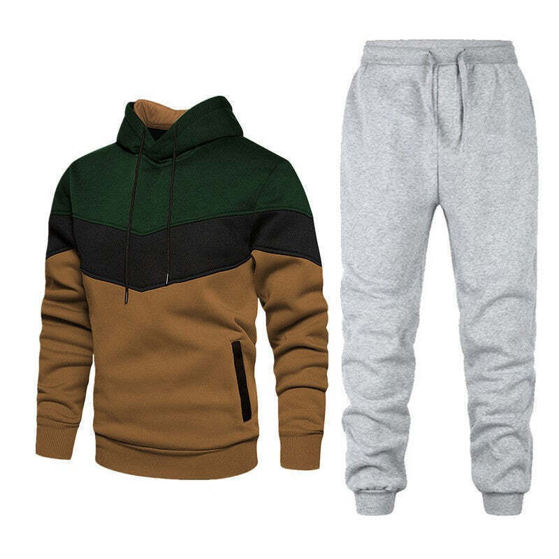 Men Tracksuit 2 Piece Casual Hip Hop Sweatshirt Set Pants
