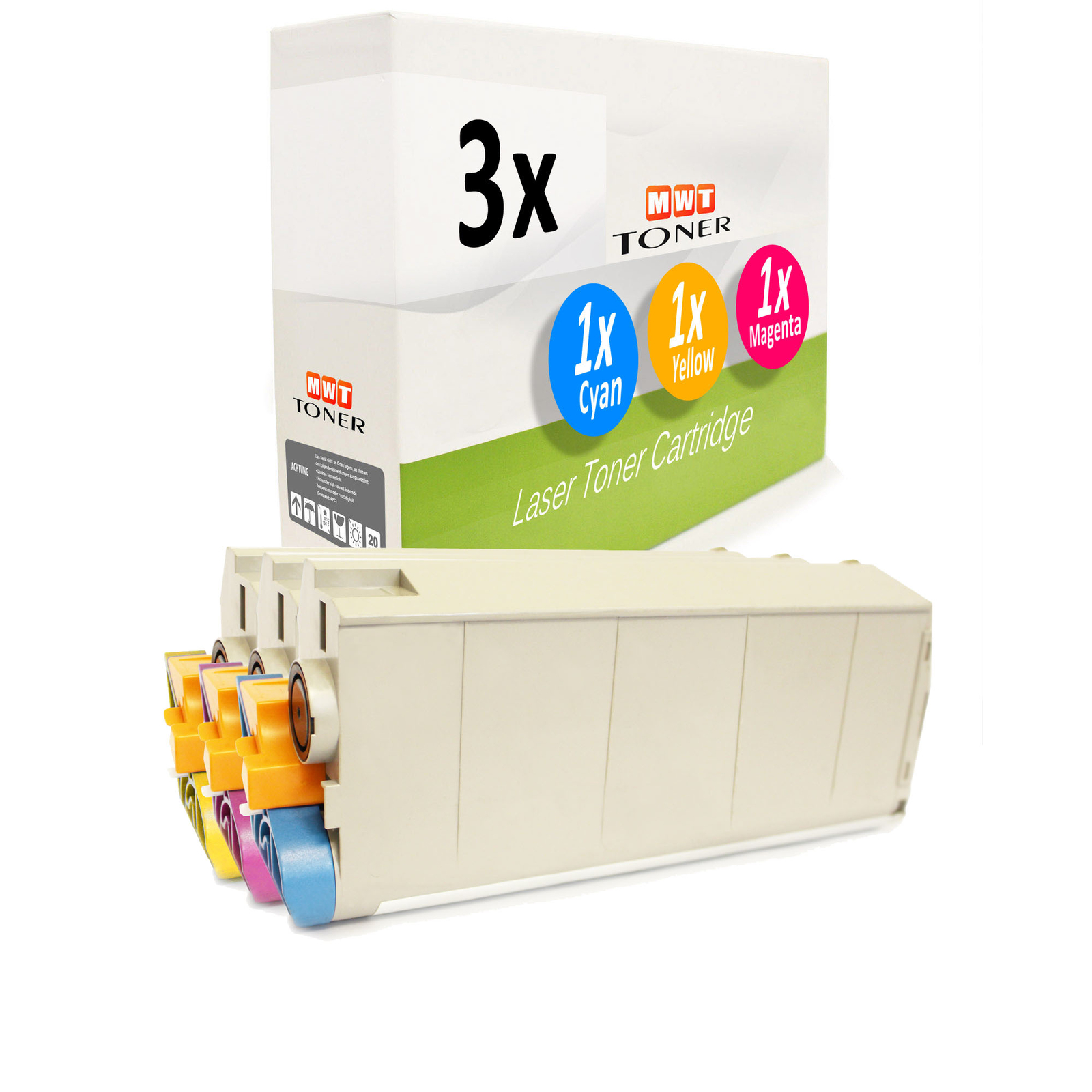 3x cartucho MWT para OKI ES-7411-DN ES-7411-WT Pro 7411-WT