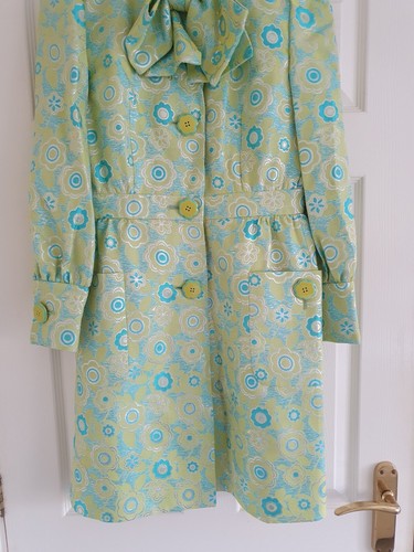MOSCHINO COUTURE Flower Print Jacquard Jacket Dress In Green Size IT 40/UK 8 - Picture 6 of 17