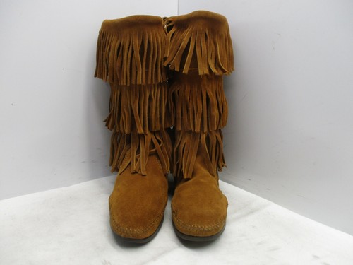 Botas Minnetonka Cuero Triple Mocasines Mujer 9 Estilo 1632 | eBay
