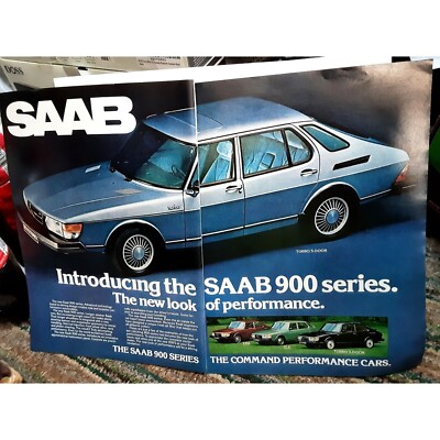 1979 SAAB 900 Series Turbo 2 Page Car Vintage Print Ad 70s Original